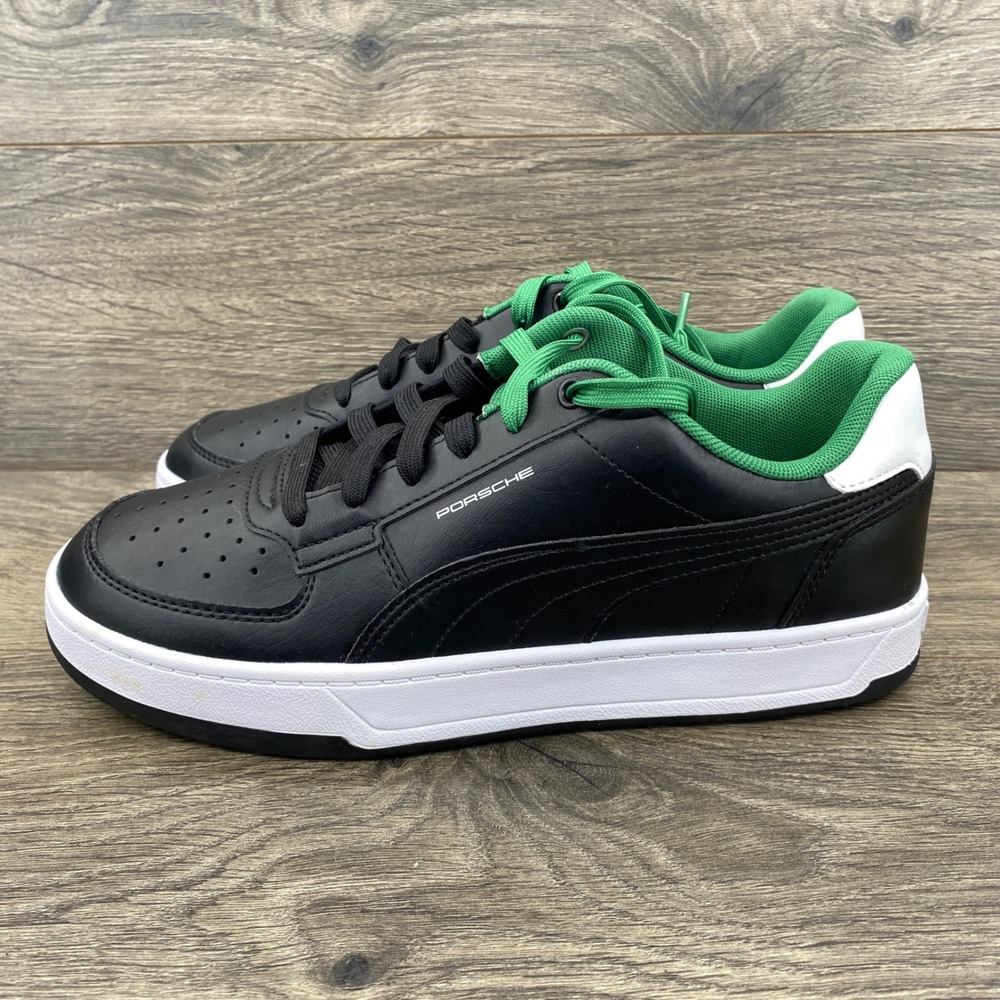 Puma Porsche Caven Sneakers Mens 8 Black Green White 308653-01 Low Top
